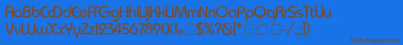 BauhausMedium Font – Brown Fonts on Blue Background