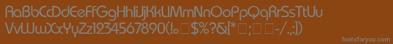 フォントBauhausMedium – 茶色の背景に灰色の文字