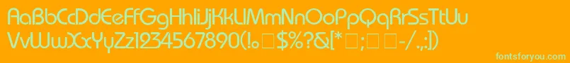 BauhausMedium Font – Green Fonts on Orange Background