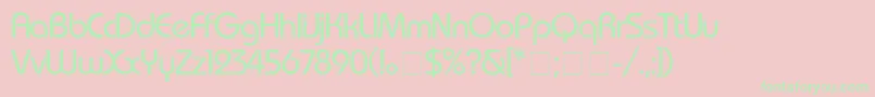 BauhausMedium Font – Green Fonts on Pink Background