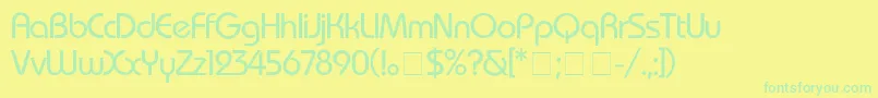BauhausMedium Font – Green Fonts on Yellow Background