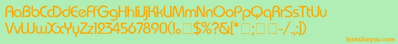 BauhausMedium Font – Orange Fonts on Green Background