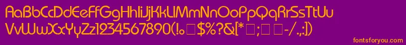 BauhausMedium Font – Orange Fonts on Purple Background