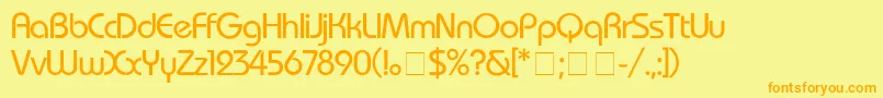 BauhausMedium Font – Orange Fonts on Yellow Background