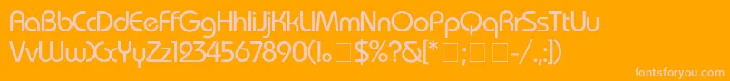 BauhausMedium Font – Pink Fonts on Orange Background
