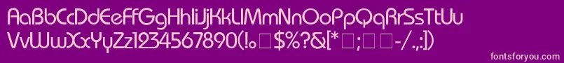 BauhausMedium Font – Pink Fonts on Purple Background