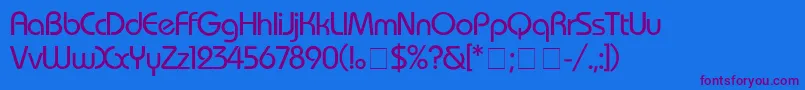 BauhausMedium Font – Purple Fonts on Blue Background