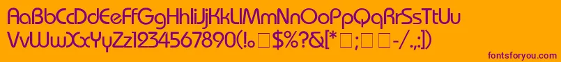 BauhausMedium Font – Purple Fonts on Orange Background