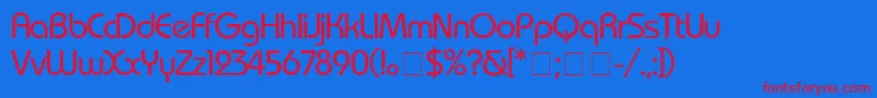 BauhausMedium Font – Red Fonts on Blue Background