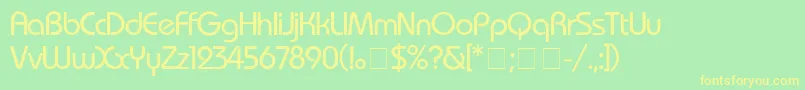 BauhausMedium Font – Yellow Fonts on Green Background