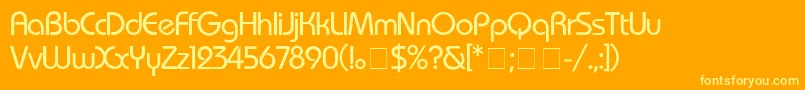 BauhausMedium Font – Yellow Fonts on Orange Background
