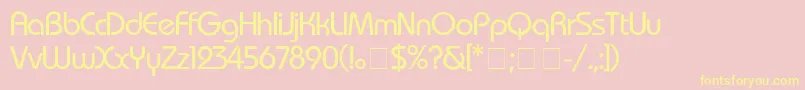 BauhausMedium Font – Yellow Fonts on Pink Background