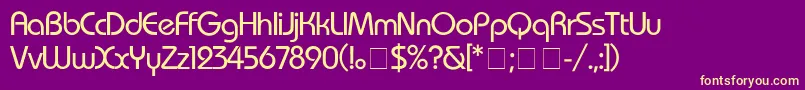 BauhausMedium Font – Yellow Fonts on Purple Background