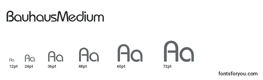 Размеры шрифта BauhausMedium