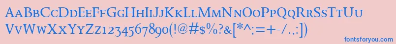 OctavianmtSc Font – Blue Fonts on Pink Background