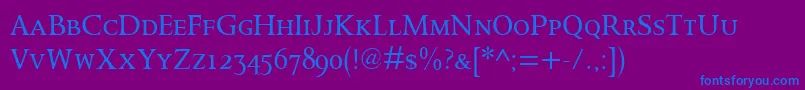 OctavianmtSc Font – Blue Fonts on Purple Background