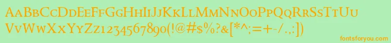 OctavianmtSc Font – Orange Fonts on Green Background