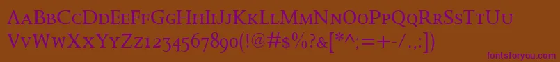 OctavianmtSc Font – Purple Fonts on Brown Background