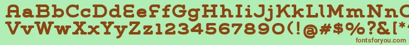 GroverSlabBold Font – Brown Fonts on Green Background