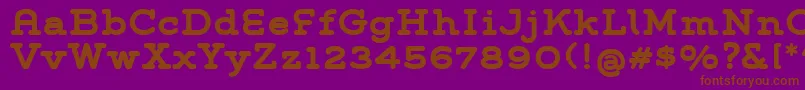 GroverSlabBold-Schriftart – Braune Schriften auf violettem Hintergrund