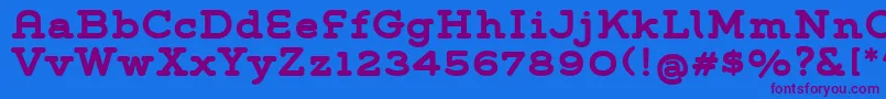 GroverSlabBold-Schriftart – Violette Schriften auf blauem Hintergrund