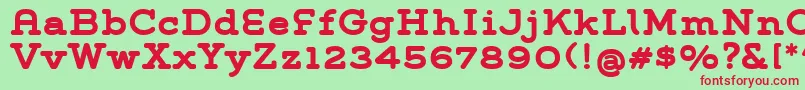 GroverSlabBold Font – Red Fonts on Green Background