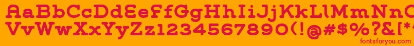 GroverSlabBold Font – Red Fonts on Orange Background