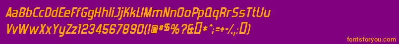 ForgottenFuturistBoldItalic Font – Orange Fonts on Purple Background