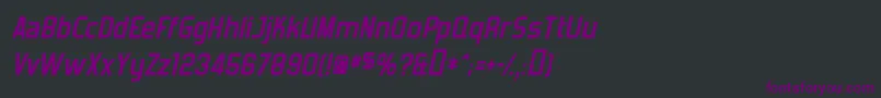 フォントForgottenFuturistBoldItalic – 黒い背景に紫のフォント