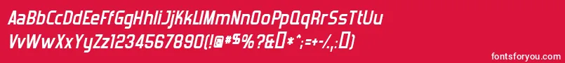 ForgottenFuturistBoldItalic Font – White Fonts on Red Background