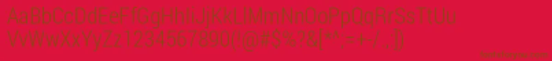 Robotocondensed Light Font – Brown Fonts on Red Background
