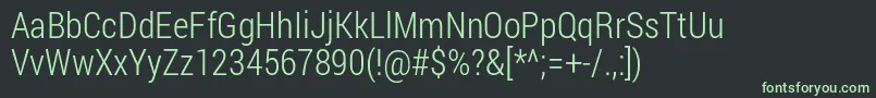 Czcionka Robotocondensed Light – zielone czcionki na czarnym tle