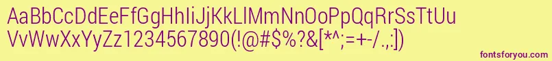 Robotocondensed Light Font – Purple Fonts on Yellow Background