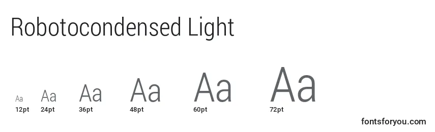 Robotocondensed Light Font Sizes