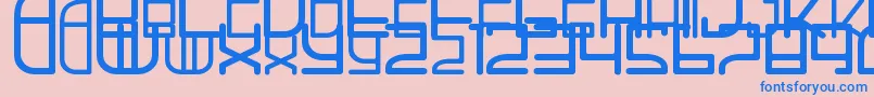 AhHa2 Font – Blue Fonts on Pink Background