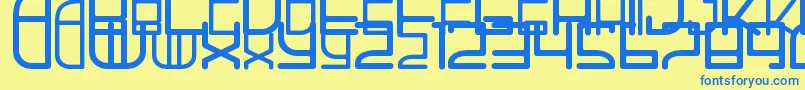 AhHa2 Font – Blue Fonts on Yellow Background