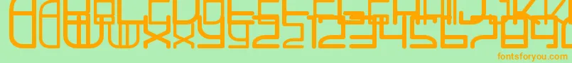 AhHa2 Font – Orange Fonts on Green Background