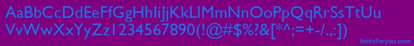 GillSansMt Font – Blue Fonts on Purple Background