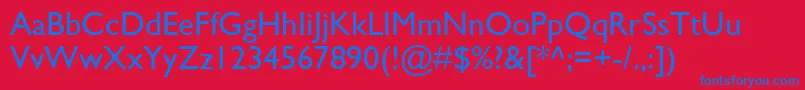 GillSansMt Font – Blue Fonts on Red Background