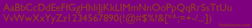 GillSansMt Font – Brown Fonts on Purple Background