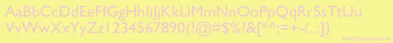 GillSansMt Font – Pink Fonts on Yellow Background