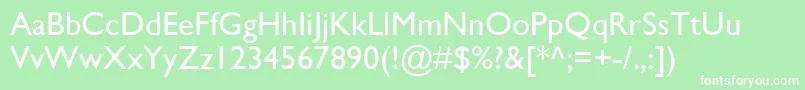 GillSansMt Font – White Fonts on Green Background