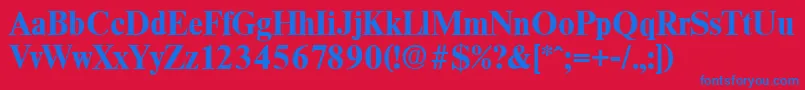 フォントThamesBold – 赤い背景に青い文字