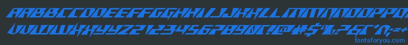 Xracerexpandital Font – Blue Fonts on Black Background