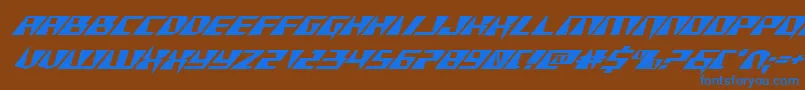 Xracerexpandital Font – Blue Fonts on Brown Background