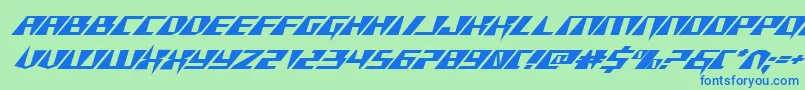 Xracerexpandital Font – Blue Fonts on Green Background