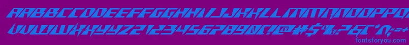 Xracerexpandital Font – Blue Fonts on Purple Background