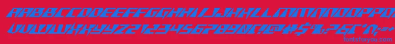 Xracerexpandital Font – Blue Fonts on Red Background