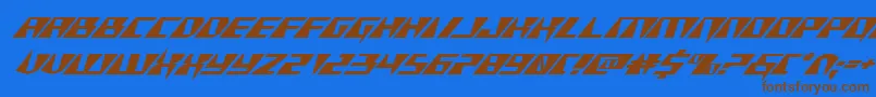 Xracerexpandital Font – Brown Fonts on Blue Background