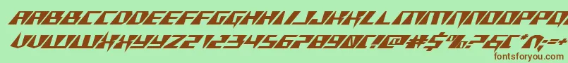 Xracerexpandital Font – Brown Fonts on Green Background